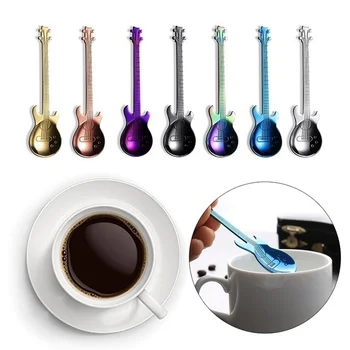 1 Kom. Prelijete Gitaru Žlice Od Inox Čelika, Kava i Žličice, Pribor za Jelo, Alati Za Piće, Kava Žličica