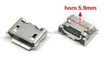 10шт micro USB 5pin priključak Ox horn 5,9 mm Četiri noge plate utičnica kratkom штыревой igličasti priključak Mini USB priključak Ox horn usb