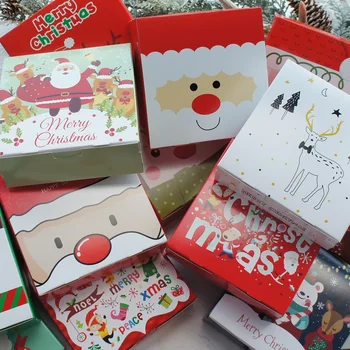 14*14*5 cm 10 kom. Sretan Božić Djed Mraz Proizvodnja Kutija keksa Tjestenine Božić je Rođendan Pokloni Pakiranje