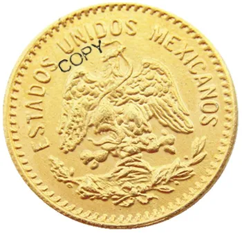 1910 Meksiko 10 Pesosa Позолоченная kopiju novčić