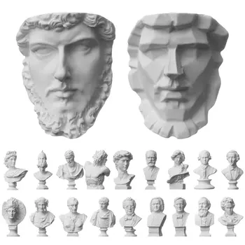 1pc Mini Figura Slavnih Home Dekor Praksa Crtež Gips Kip Poznata Skulptura Gips Poprsje Portreti Grčka Mitologija