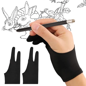 2 kom. Rukavica za crtanje umjetnika za bilo koji grafički dizajn stola za crtanje sa dva prsta, противообрастающая kako desne, tako i lijeve ruke, rukavice za crtanje