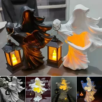 2022 Nova Безликая Vještica Pakao Izaslanika s Lanternom Realno Kip od Smole Skulptura Duh u Potrazi za Halloween Strašno Dekor