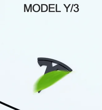 3 kom. Za logo Tesla Model 3/Y, zaštitna modifikacija završi, Naljepnicu sa logom na Kormilo/Front-trunk/Stražnji prtljažnik, mat crna