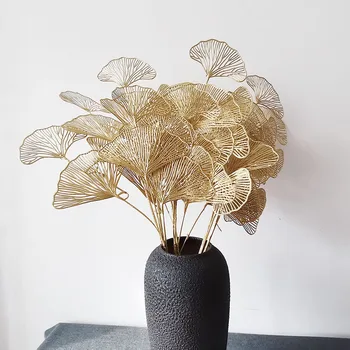 3 Vilice Веерная Prepleta Lišća Umjetno Zlato Ginkgo Eukaliptus Остролист Plastične Cvijeće Za Vjenčanje Cvjetnog Pjesme Home Dekor Obrt