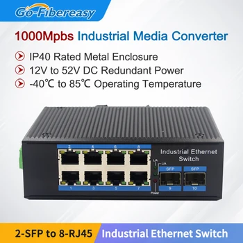 8-portni Gigabitni Ethernet L2 + Managed Industrijski prekidač PoE Podrška IEEE802.1ad Q-in-Q VLAN Polaganje Izdržljiva aluminijska prekidač IP40