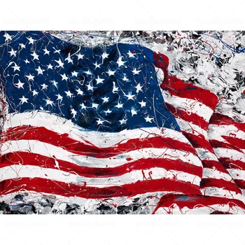 Američka Zastava Umjetnost Puna Bušilica Trg Diamond Slikarstvo Domoljubni Zastavu SAD-Crvena, Bijela i Plava Vez Križić Zidni Dekor