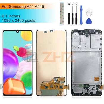 AMOLED Za Samsung Galaxy A415 LCD Zaslon A41Touch Ekran Tableta Skupštine SM-A415F/DSN zamjena dijelova 6,1 