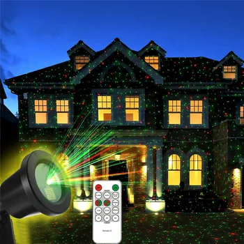 Božićna Zvijezda Laserski Projektor Lampa Crveni i Zeleni Laserski Projektor Svjetlo Vanjski vrt Dvorište Ulica Krajolik Reflektor S Daljinskim upravljačem