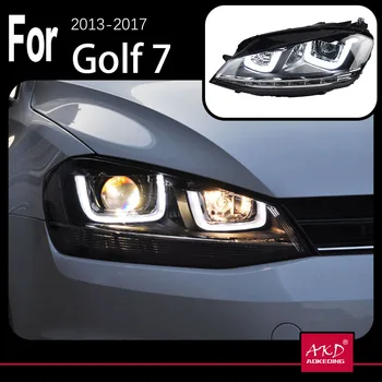 Detalji Modela Automobila AKD Za VW Golk7 Golf 7 MK7 2013-2017 GTI Glavobolje lampe led ili Xenon svjetla Led Dual Projektor Face lift