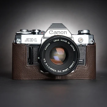 Dizajn Za Canon AE-1 AE1 AE-1P A1 AT-1 Kamera Ručno Od prirodne kože Torbica Za fotoaparat Pola Case Torba