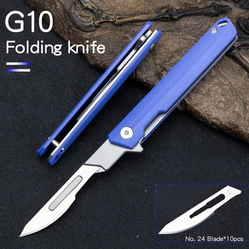 G10 Nož Na Sklapanje Skalpel Vanjski Višenamjenski Rezni Alat Nož Plavi Džepni Nož Nosive Sustav