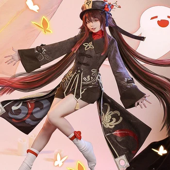 Genshin Impact Hutao Cosplay Odijelo Uniforma Perika Cosplay Anime Igra Hu Tao Kineski Stil Kostima Za Noć Vještica Za Žene