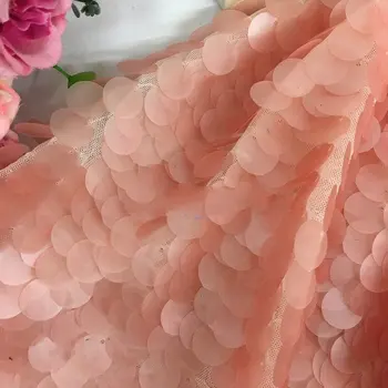 GLace 1Y/lot, pink рыбья чешуя, sjajna tkanina za odjeću, haljina, dekoracija za prezentaciju, vjenčanje nadvoji cvjetne čipke tkanina TX863