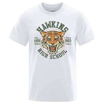 Hawkins High School 1983 Majica Hawkins Indiana Muške Casual Sportske Free t-Shirt, Meke Ljetne Majice s okruglog Izreza, Jednostavna Majica