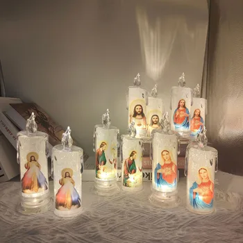 Isus, Djevica Marija Je Krist Led Svijeća Masovne E-Бездымная Svijeća Žarulja Vjenčanje Božić Uskrs College Ukras Blagoslov Isporuke