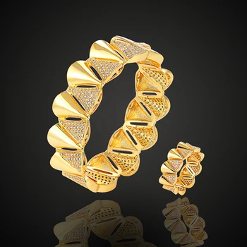 Lanruisha elitni brand BVL 3A kubni cirkonij mikro utrti instalacija sektora narukvica s prstenom modni nakit skup modni narukvica