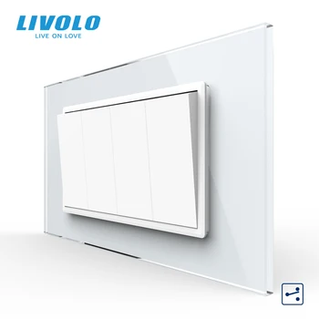 Livolo Standard SAD-u 90 mm Luksuzni Telefon Com TV SATV aiduo utičnicu, bijeli Mjehurić Kristalna Staklena ploča, utičnice