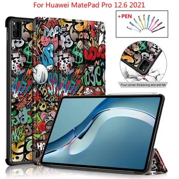 Magnetni torbica za Huawei Matepad Pro 12,6 inča 2021 Pametan Preklopna Torbica Funda Para za Huawei Matepad Pro 12,6 WGR-W09/W19 + Ručka