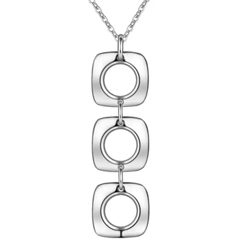 P053 Dionice Besplatna dostava Lijepa moda Elegantna srebrna boja nakit šarm tri kvadrata privjesak lijepa Ogrlica Nakit