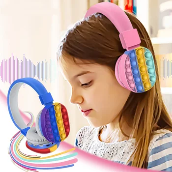 Prelijete Bluetooth Slušalice Bežične Slušalice Silikon POP Nemirna, Igračke Stereo Slušalice Sa Mikrofonom, Slušalice Za Djecu Djeca