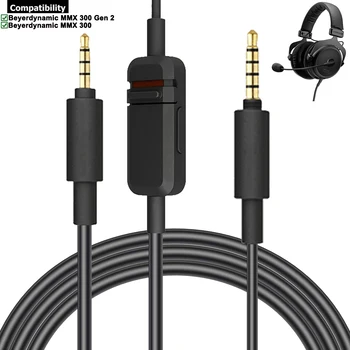 Prijenosni Kabel Produžni Za Gaming Slušalice Beyerdynamic MMX300 MMX 300 2. Generacije, Slušalice S Mikrofonom, Regulator Glasnoće, Isključivanje zvuka