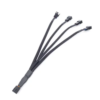 PWM 4-pinski Produžni kabel s вентиляторными rukavima, Razdjelnik Kabel hub, Matična ploča, procesor, 4-polni 4-smjerni hladnjak, 3-pinski kućište, Snaga ventilatora