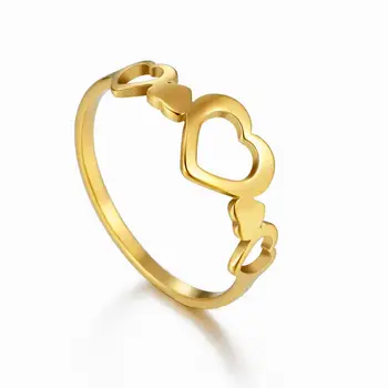 Skyrim Modni Šuplje Prsten u obliku Srca od Nehrđajućeg Čelika Zlatne Boje sa Srca Prsten na Prst Ljubav Nakit Pokloni za Valentinovo-za Žene i Djevojčice
