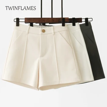 TWINFLAMES Korejski Odijelo Kratke hlače Ženske 2022 S Visokim Strukom Za Odmor Slobodne Ženske Hlače Trapez Oblika Ljetne Kratke hlače i Kratke hlače na Zakopčane Hlače s попой