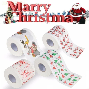 Veseo Božić Uzorak Toaletni Papir Neotrovan Ispis Djed Mraz Los Tkiva, Ubrus Novogodišnji Dar Kreativnog Tkanina