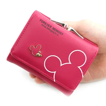 Ženska torba Disney ' s Mickey Mouse, Moderan Slatka novčanik od umjetne kože, Dizajn Novčanik Za Kovanice, Slatka Držač Za Kreditne Kartice, Ženski Kratkom Novčanik