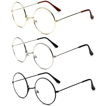 Ženske/Muške Klasicni Velike Okrugle Naočale na Transparentan metalnim okvirima za naočale, Pribor Za Naočale, sunčane Naočale, 3 Boje
